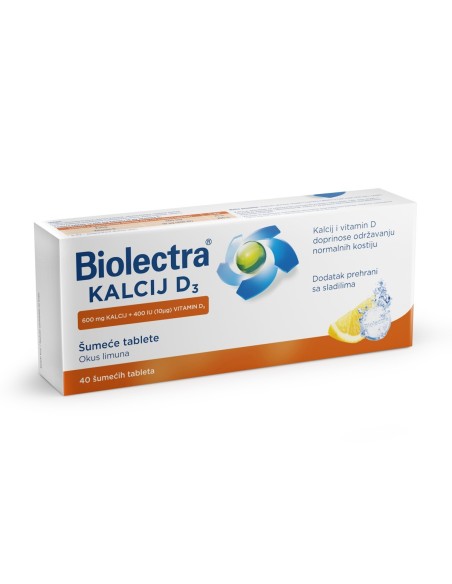 Hermes Biolectra Kalcij D3 šumeće tablete, dodatak prehrani