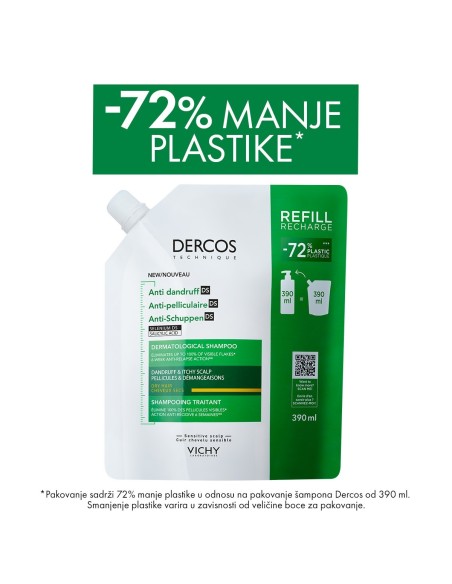 Vichy Dercos Šampon protiv prhuti za suhu kosu Refill