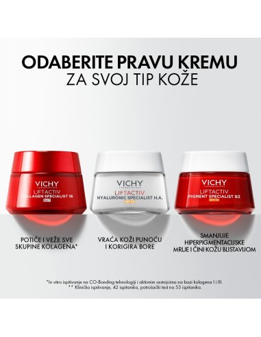 Vichy Liftactiv Hyaluronic Specialist H.A.  Intenzivna dnevna njega protiv bora i za učvršćivanje kože uz SPF30