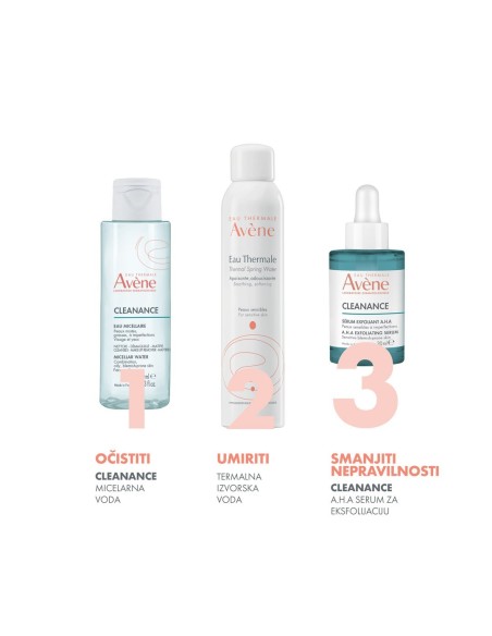 Avene Cleanance A.H.A Serum za eksfolijaciju + Micelarna voda za čišćenje Promo pakiranje