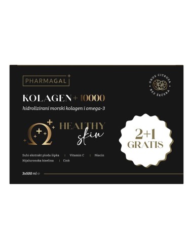 Pharmagal Kolagen + 10000 Omega tekući dodatak prehrani 2+1 Promo pakiranje