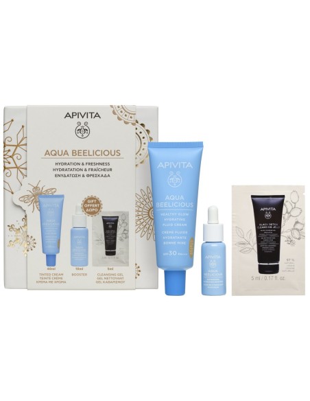 Apivita Božićni Set 2025 Aqua Beelicious hidratantna obojena SPF 30 Promo pakiranje