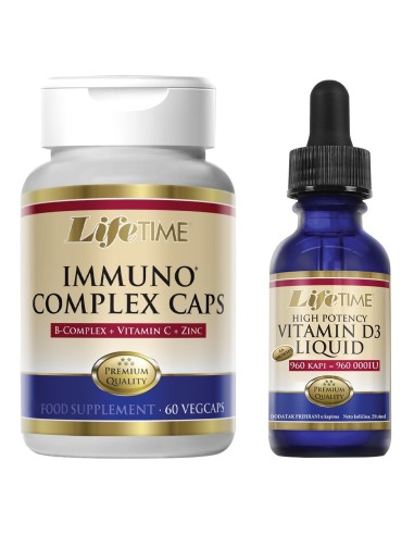 LifeTime Immuno Complex kapsule + Vitamin D3 kapi Promo pakiranje, dodatak prehrani