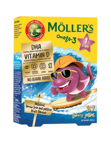 Mollers Omega 3 Ribice Limeta i marakuja bomboni, dodatak prehrani
