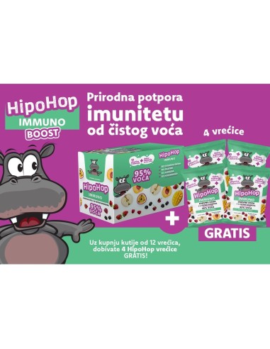 HipoHop Immuno voćni bomboni, dodatak prehrani 12 + 4 vrećice na POKLON