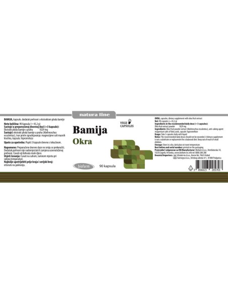 Biofarm NaturaLine Bamija kapsule, dodatak prehrani