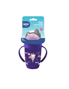 Wee Baby Bočica Friends s ručkama i slamkom, plastična, 265 ml 2