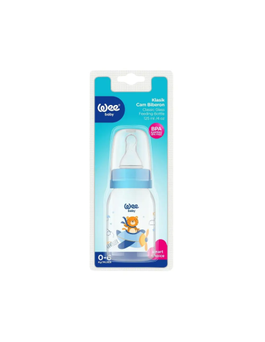 Wee Baby Staklena bočica za hranjenje, 125 ml