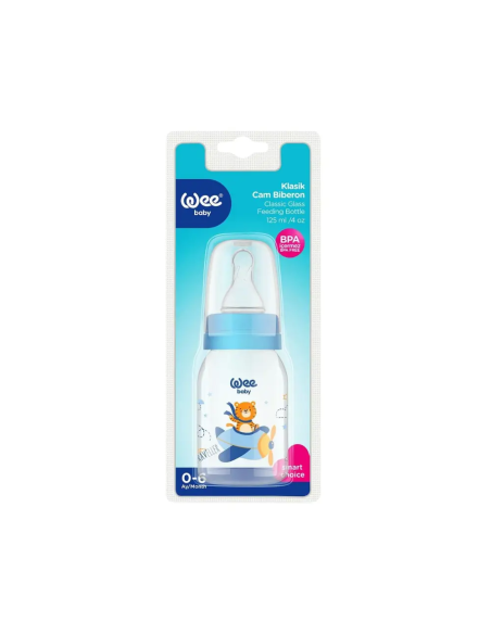 Wee Baby Staklena bočica za hranjenje, 125 ml