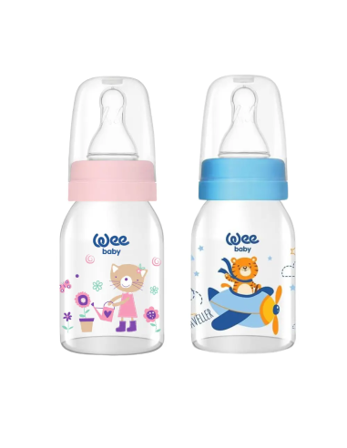 Wee Baby Staklena bočica za hranjenje, 125 ml