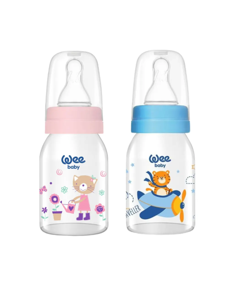 Wee Baby Staklena bočica za hranjenje, 125 ml