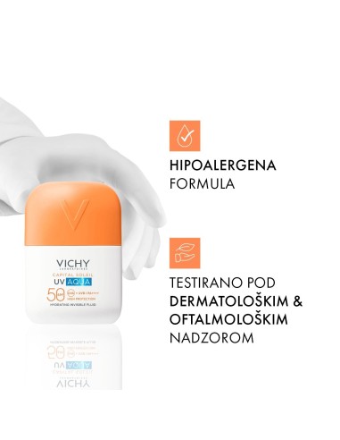 Vichy Capital Soleil UV Aqua nevidljivi hidracijski fluid SPF50+ vrlo visoka zaštita