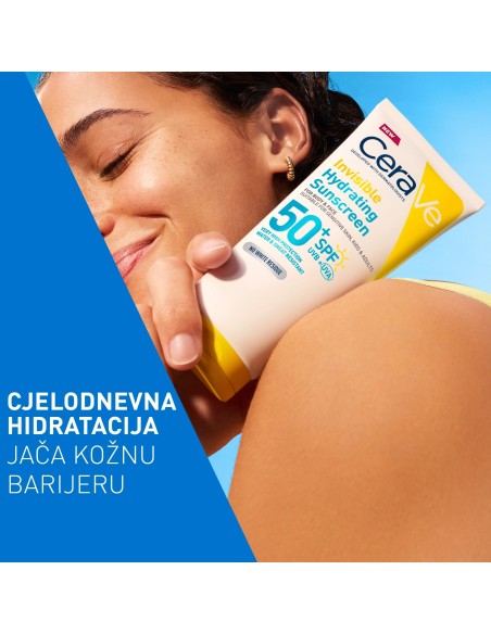 Cerave Hydra Sunscreen Nevidljivi losion za zaštitu od sunca, SPF 50+, vrlo visoka zaštita