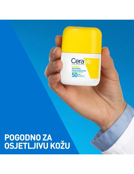 Cerave Hydra Face Sun Nevidljivi hidratantni fluid za zaštitu od sunca, SPF 50, visoka zaštita