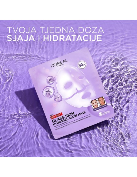 LOreal Paris Revitalift Filler Glass Skin hidrogel maska za blistavu kožu