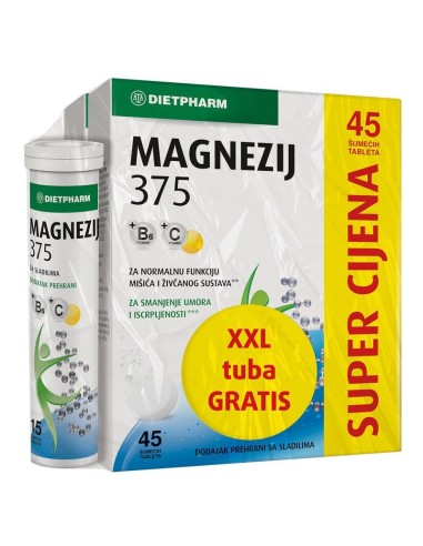 Dietpharm Magnezij 375 šumeće tablete Promo pakiranje