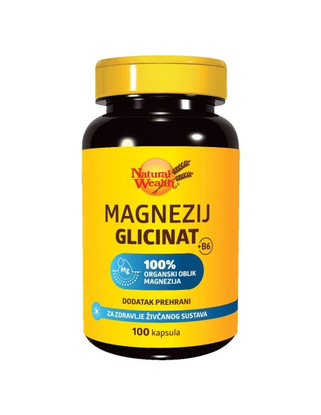 Natural Wealth Magnezij Glicinat + Vitamin B6 kapsule, dodatak prehrani