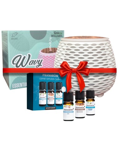 Gisa Difuzer Wavy + Pranarom Calm - set mješavina za difuzer Promo pakiranje