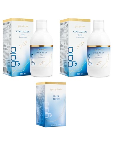 Gaia Naturelle Kolagen 2 X Shot 500 ml + Hair Boost, dodatak prehrani Promo pakiranje