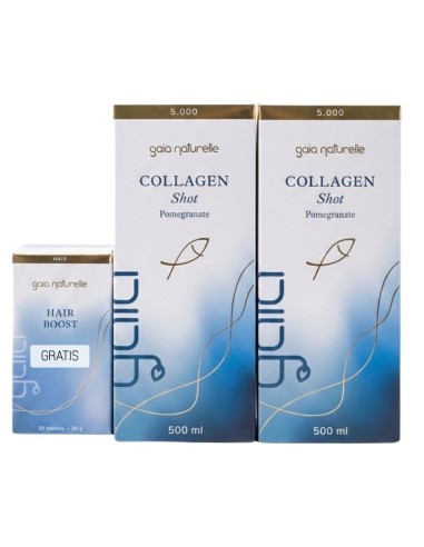 Gaia Naturelle Kolagen 2 X Shot 500 ml + Hair Boost, dodatak prehrani Promo pakiranje