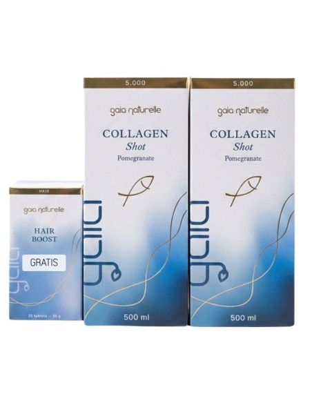 Gaia Naturelle Kolagen 2 X Shot 500 ml + Hair Boost, dodatak prehrani Promo pakiranje