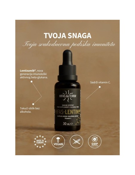 Hifas da Terra Lentinan kapi za imunološki sustav, dodatak prehrani