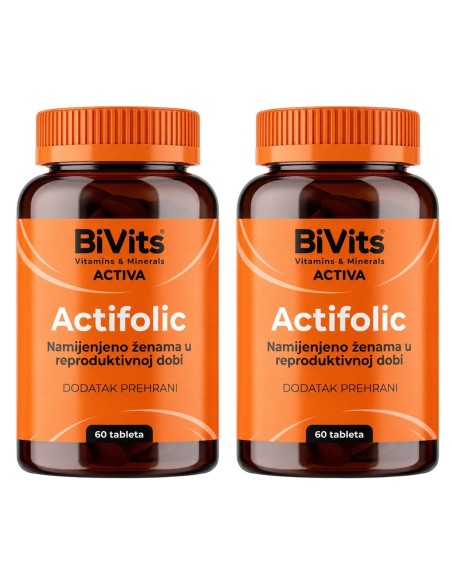 Abela BiVits Activa Actifolic tableta 1+1 Promo pakiranje, dodatak prehrani
