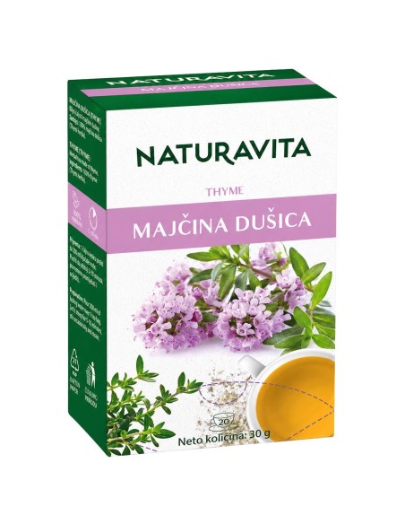 Naturavita Majčina dušica čaj filtar vrećice, dodatak prehrani
