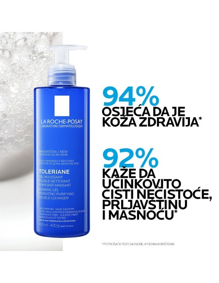 La Roche-Posay Toleriane pjenušavi gel s dvostrukim djelovanjem za hidrataciju i čišćenje kože