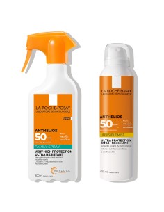 La Roche-Posay Anthelios obiteljska SPF rutina za plažu (mlijeko i mist)