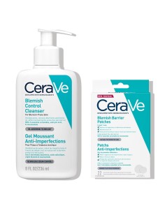 CeraVe SOS rutina za smanjenje akni i nepravilnosti (gel za čišćenje + flasteri)